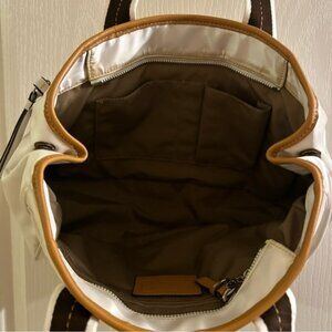 COACH MORGAN Shoulder Bag Signature Canvas Powder Pink Leather